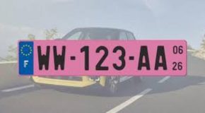 Des plaques d’immatriculation roses arrivent en 2026